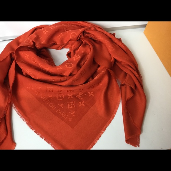 SOLD-100% Auth Louis Vuitton Silk Wool Shawl Scarf - Picture 3 of 8